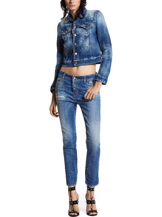 Cool Girl Low Waist Women's Jean Pants in Slim Fit Blue