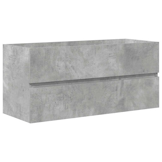 vidaXL Waschtisch mit Waschbecken L100xB45xH38.5cm Grey Concrete