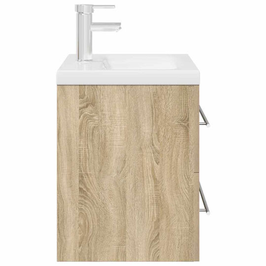 vidaXL Countertop with Sink L60xW48xH38.5cm Sonoma Oak, Brown