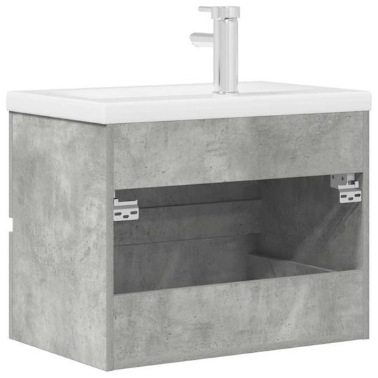 vidaXL Countertop with Sink L60xW45xH38.5cm Grey Concrete