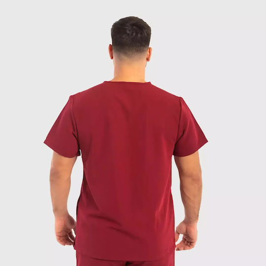 Dr. Scrub Men's Burgundy Medical Blouse