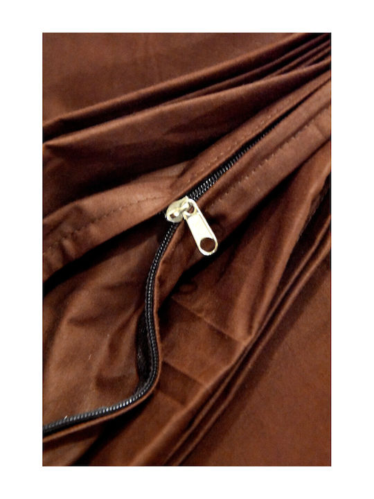 Decotelia Duvet Cover Set Cotton Single with Pillowcase 160x240 Coffee