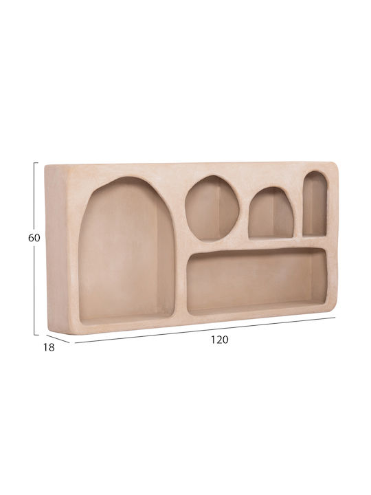 Home Markt Wall Shelf Series Santorini Hm18063.02 MDF Brown 120x18x60cm