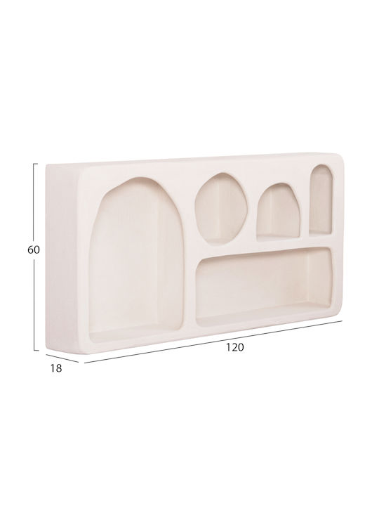 Home Markt Wall Shelf Series Santorini Hm18063.01 MDF Off-White 120x18x60cm