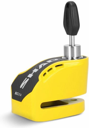 Shad Motorcycle Disc Brake Lock with Alarm & 6mm Pin in Yellow