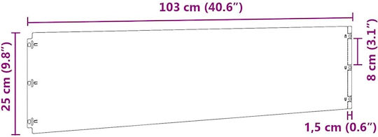 vidaXL Metallgartenbordüre in Weiß Farbe 1.03m x 25cm