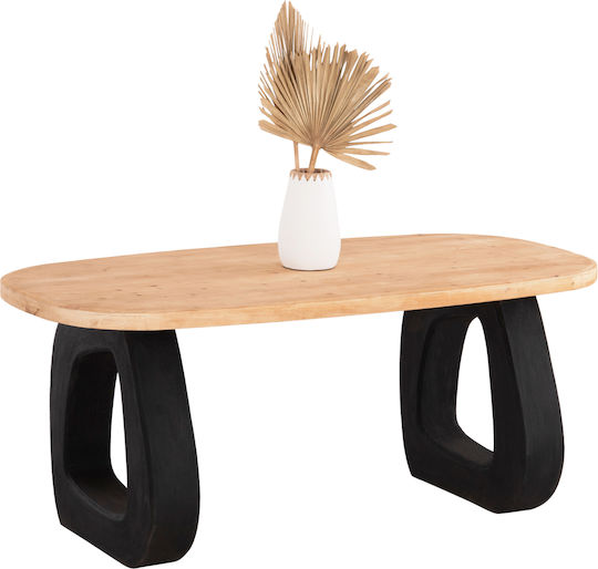Santorini Ovaler Esszimmertisch Holz mit Betonskelett 180x91x76cm
