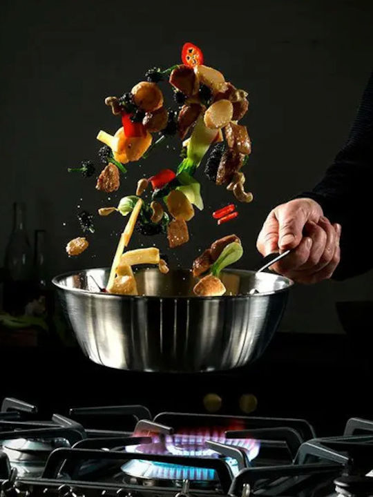 Stellar Eclipse Deep Frying Pan Stainless Steel Aluminum 24 Cm Silver