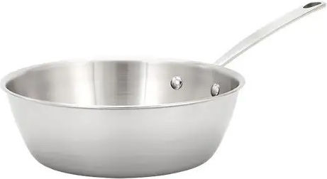 Stellar Eclipse Deep Frying Pan Stainless Steel Aluminum 24 Cm Silver