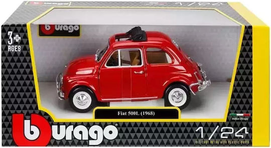 Bburago Car Fiat 500L 1968 Red 1:24 For 3+ Years