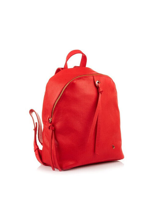 Boxer Leather Women's Bag Backpack Red