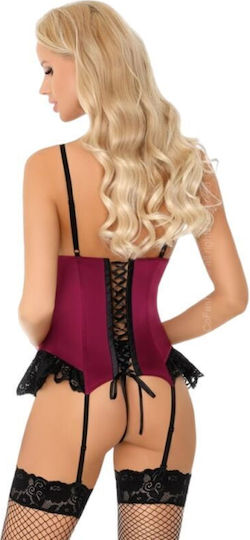Livco Corsetti Fashion Agrafena Cf 90436 Corset + Thong Burgundy Product Code D-242315