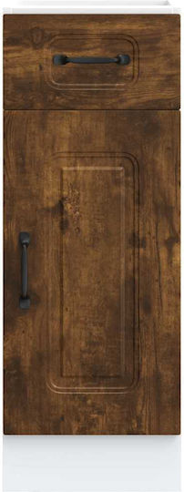 Kalmar Smoked Oak Processed Wood Brown Kitchen Base Cabinet 30 X 46 X 81.5 Cm