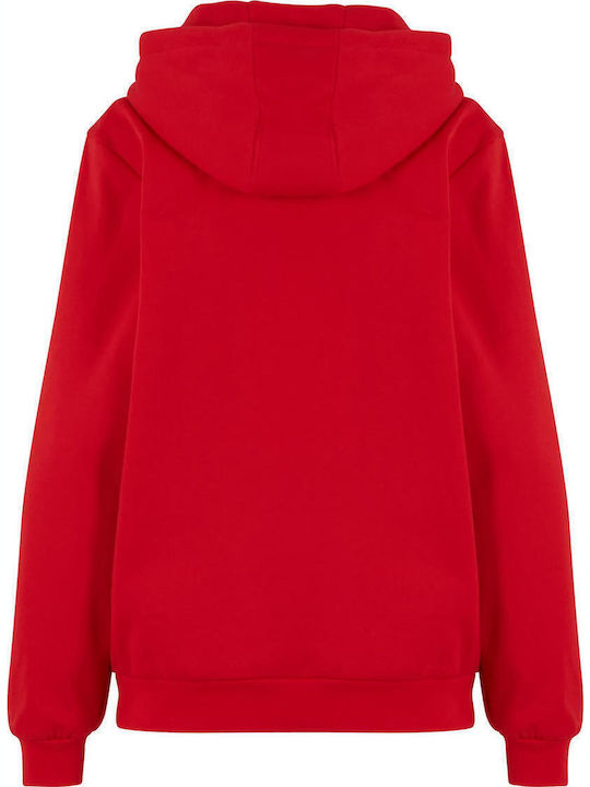 Damen Sweatshirt Kapuzen Red