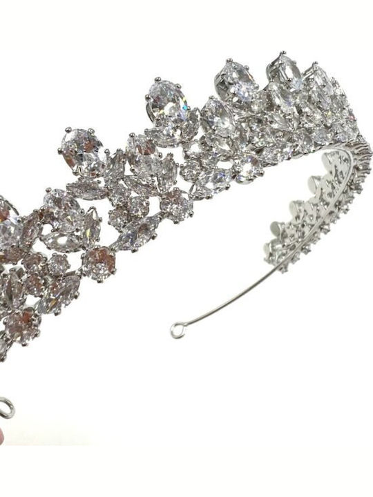 Bridal Tiara Zircon Oval Round Shape Queen Vivian Tiara Ba012 Hair Duty Hrd-ba012