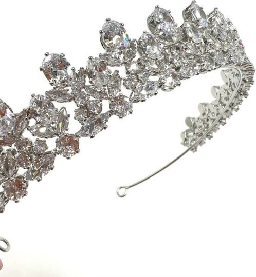 Булчинска тиара с циркони овална и кръгла форма Queen Vivian Tiara Ba012 за коса Hrd-ba012