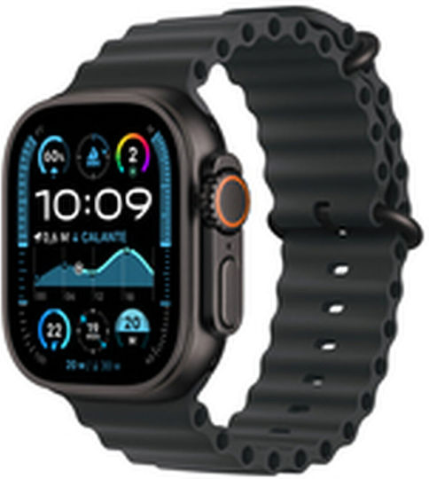 Apple Watch Ultra 2 Titanium 49mm Waterproof with eSIM and Heart Rate Monitor (Black with Black Ocean Band)