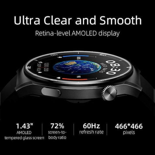 QCY GT S3 Smartwatch with Heart Rate Monitor (Gray)