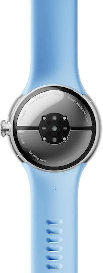 Google Pixel Watch 2 LTE Aluminium 41mm with eSIM and Heart Rate Monitor (Polished Silver Aluminium Case/Bay Active Band)