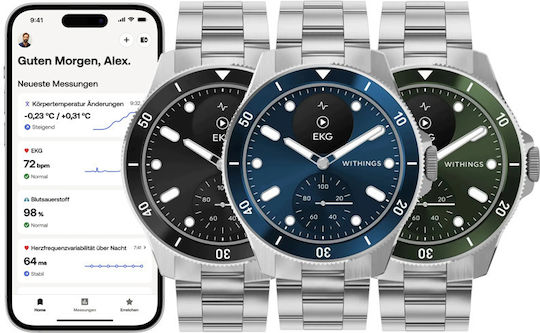 Withings Scanwatch Nova Stainless Steel 42mm Waterproof with Heart Rate Monitor (Black)