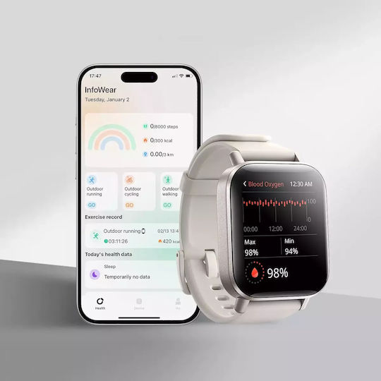 Joyroom JR-FT3S Smartwatch με Παλμογράφο (Titanium)
