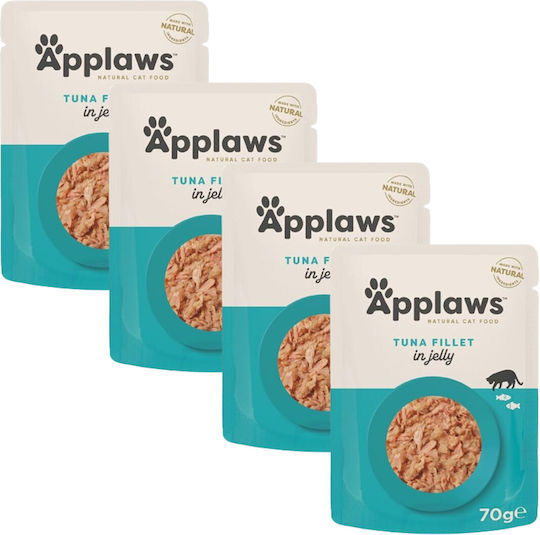 Applaws Natural Cat Food Υγρή Τροφή για Ενήλικες Γάτες σε Φακελάκι με Τόνο 4x70gr