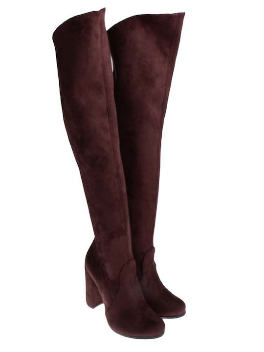 Leather Women's Boots Burgundy