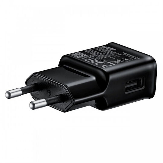 Samsung Φορτιστής με Θύρα USB-A και Καλώδιο micro USB Μαύρος (Eta-u90)