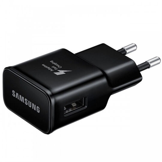 Samsung Φορτιστής με Θύρα USB-A και Καλώδιο micro USB Μαύρος (Eta-u90)