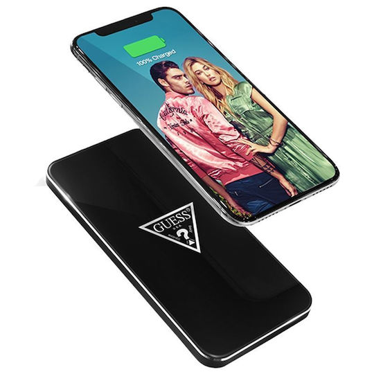 Guess Încărcător Wireless (Qi Pad) și Cablu micro USB 5W Negruς (GUWCP850TLBK)