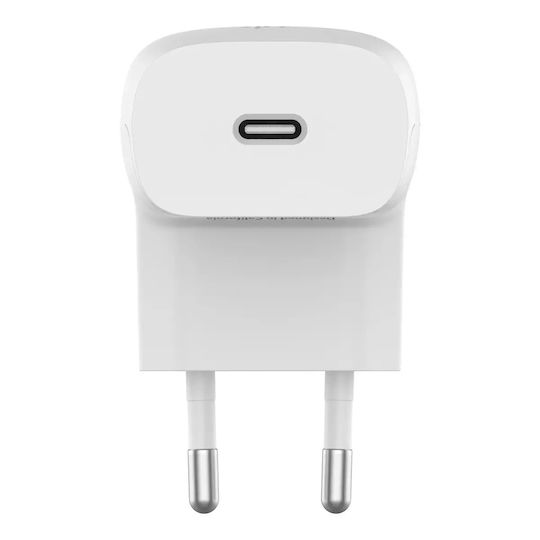 Belkin Charger with USB-C Port and Cable USB-C - USB-C 20W Power Delivery Whites (WCA006VF1MWH-B6)