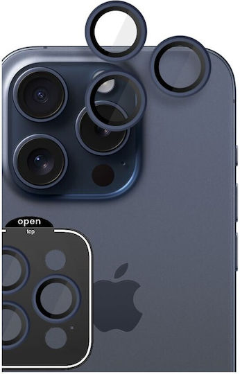 Hofi Camring Pro+ Протектор за камера Закалено стъкло Blue за iPhone 15 Pro / 15 Pro Max