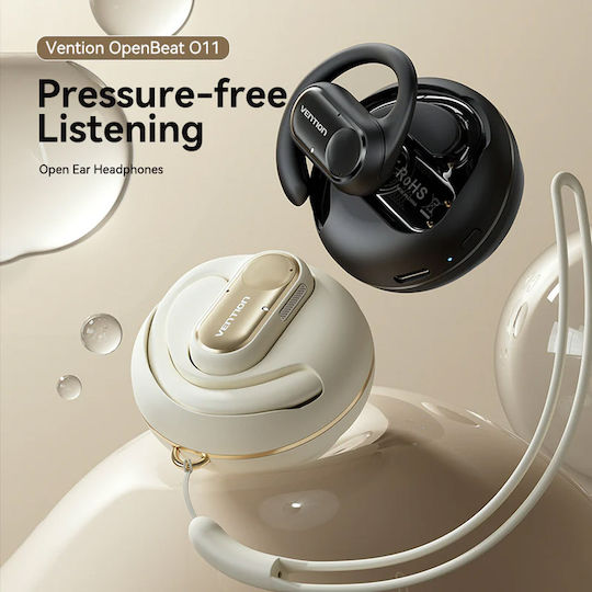 Vention OpenBeat O11 Open Ear Bluetooth Handsfree Ακουστικά με Αντοχή στον Ιδρώτα και Θήκη Φόρτισης Μαύρα