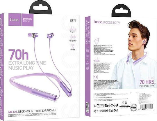 Hoco ES71 In-ear Bluetooth Handsfree Ακουστικά Μωβ