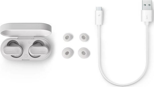 Philips TAT3509 In-ear Bluetooth Handsfree Ακουστικά με Αντοχή στον Ιδρώτα και Θήκη Φόρτισης Λευκά