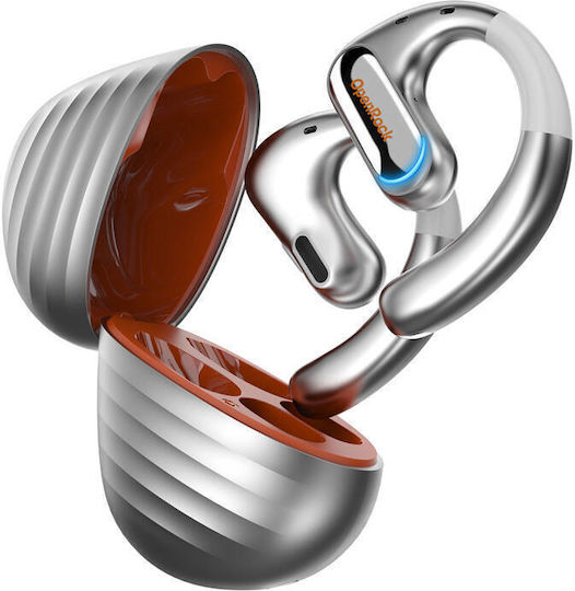 OneOdio OpenRock Pro In ear Bluetooth хендсфри Слушалки с Устойчивост на Пот и Кутийка за Зареждане Сребрист