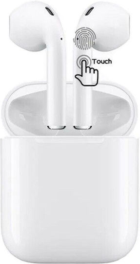 i15 Earbud Bluetooth Handsfree Ακουστικά με Θήκη Φόρτισης Λευκά