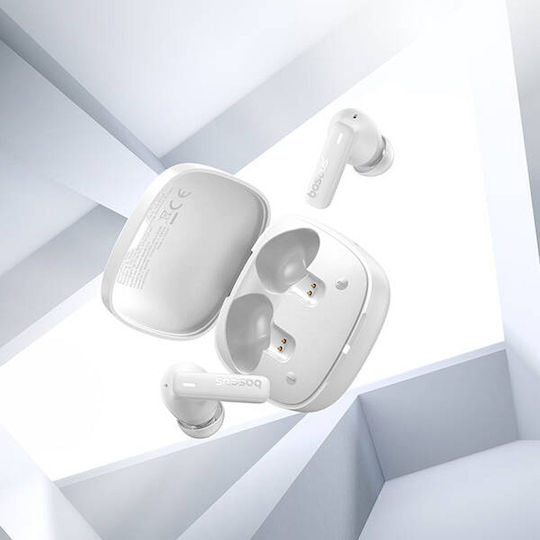 Baseus Bowie E19 In-ear Bluetooth Handsfree Ακουστικά με Αντοχή στον Ιδρώτα και Θήκη Φόρτισης Λευκά