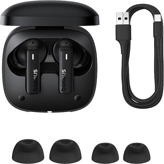Baseus Bowie E19 In-ear Bluetooth Handsfree Ακουστικά με Αντοχή στον Ιδρώτα και Θήκη Φόρτισης Λευκά