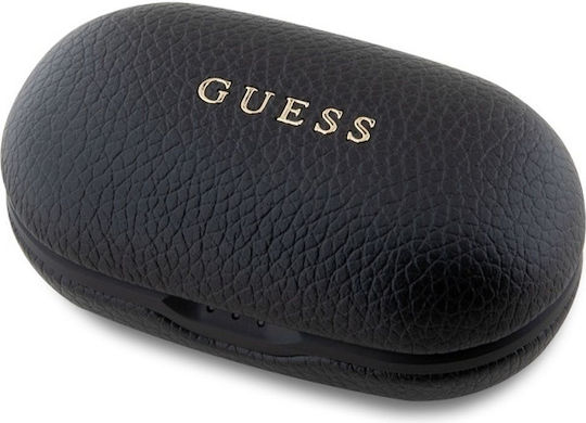 Guess PU Grained ENC In-ear Bluetooth Handsfree Earphones with Charging Case Black