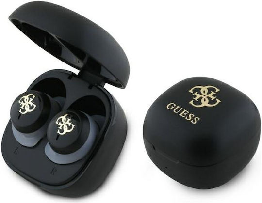 Guess 4G Logo Mini In-ear Bluetooth Handsfree Ακουστικά με Θήκη Φόρτισης Μαύρα