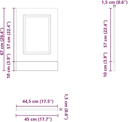 Kalmar Dishwasher Panel Concrete Grey 45x1.5x67 Cm Grey Concrete 853651