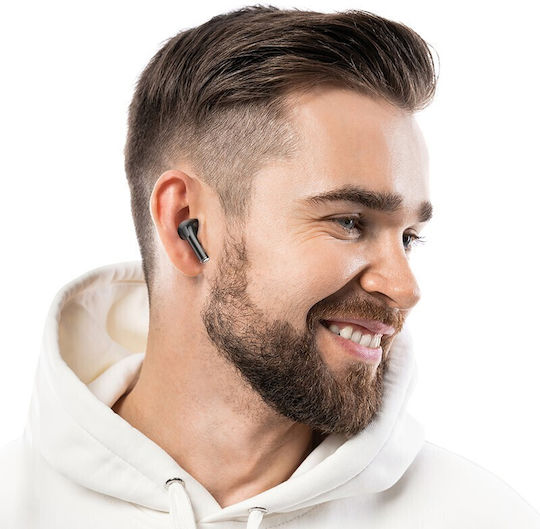 Hoco EW60 Norman In-ear Bluetooth Handsfree Ακουστικά με Θήκη Φόρτισης Μαύρα