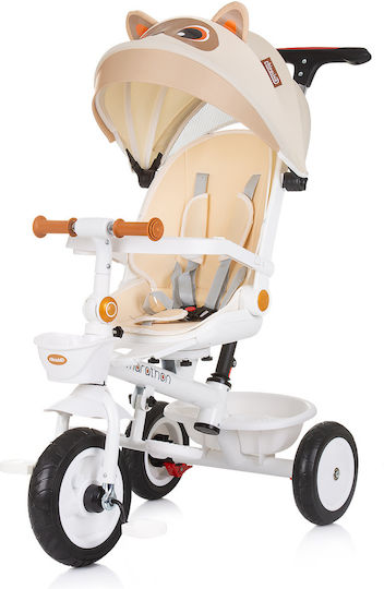 Chipolino Kids Tricycle Bicycle Marathon with Storage Space, Parental Handle & Tent for 1-3 Years Beige
