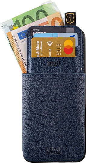 Idol 1991 Anti-rfid Wallet Piele Albastru (Galaxy A16)