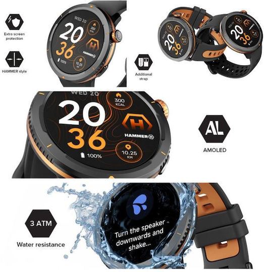 Hammer Watch 2 Lite με Παλμογράφο (Μαύρο)