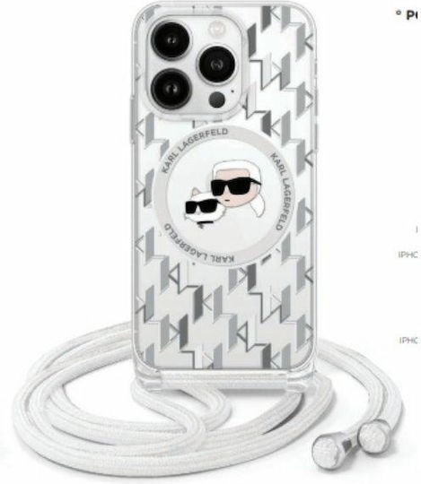 Karl Lagerfeld Iml Monogram Back Cover Plastic / Silicone with Strap Transparent (iPhone 16 Pro)