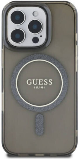 Guess Iml Glitter Umschlag Rückseite Kunststoff / Silikon Schwarz (iPhone 17 Pro Max / iPhone 17 Pro / iPhone 16 Pro Max)