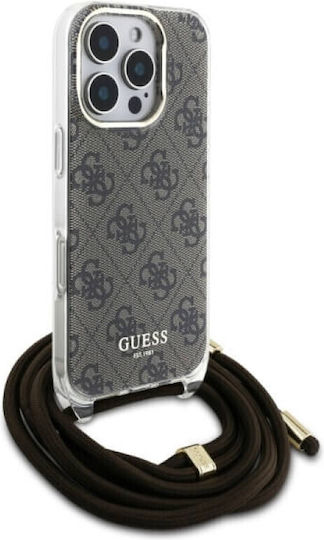 Guess Umschlag Rückseite Kunststoff / Silikon mit Band Braun (iPhone 17 Pro Max / iPhone 17 Pro / iPhone 16 Pro Max)