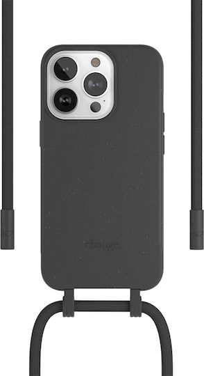 Woodcessories Задна корица с Каишка Черен (iPhone 14 Pro)